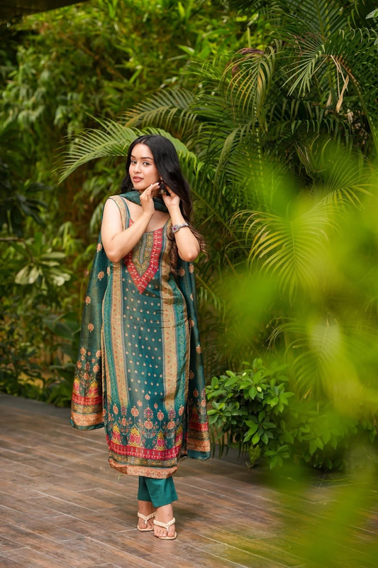 Rama Zarna Silk Printed Kurti Set