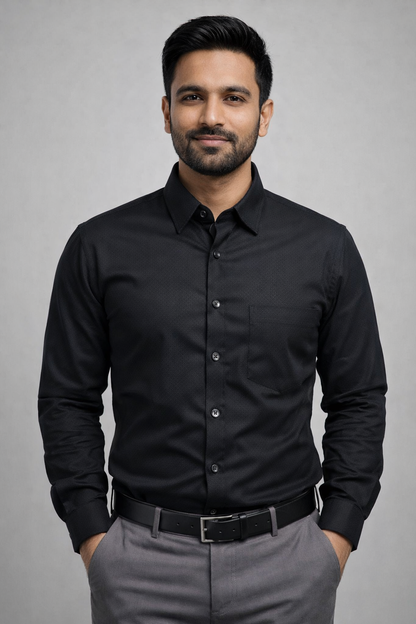 Men’s Black Premium Cotton Shirt