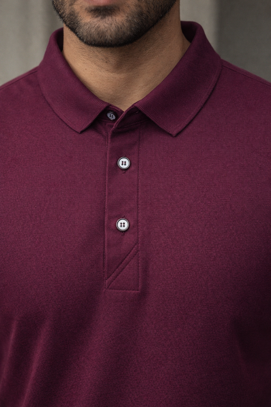 Maroon Premium Poly Knit Polo T-Shirt